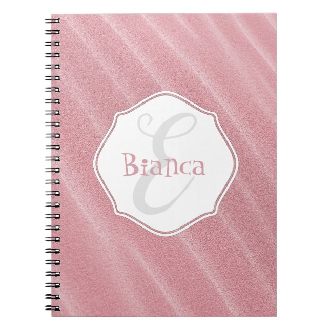 Cuaderno personalizado de guiños de arena rosada (Frente)