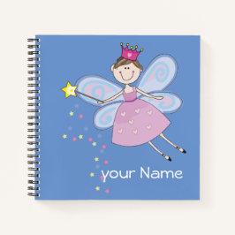 Cuaderno Personalizado de hadas azul morado rosado personal