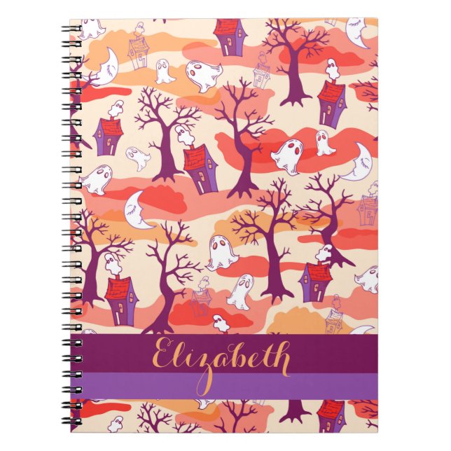 Cuaderno personalizado de Halloween Haunted House (Frente)