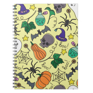 Cuaderno Personalizado de Halloween: Vibrante patrón de cos