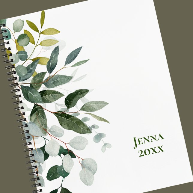 Cuaderno PERSONALIZADO DE HOJA VERDE BOTÁNICA MÍNI (Simple Botanical Journal)