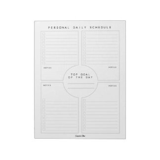 Cuaderno Personalizado de Horario Diario Personal