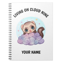 Cuaderno personalizado de hurón adorable con texto