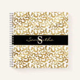 Cuaderno Personalizado de impresión de leopardo dorado port