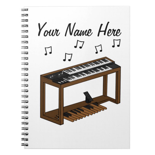 Cuaderno Personalizado de Jazz Organ Organist Music Teacher (Frente)
