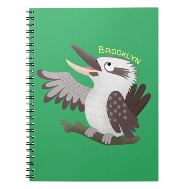 Cuaderno Personalizado de kookaburra gracioso (Frente)
