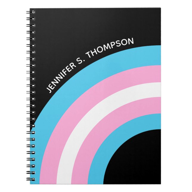 Cuaderno Personalizado de la bandera del orgullo gay transg (Frente)