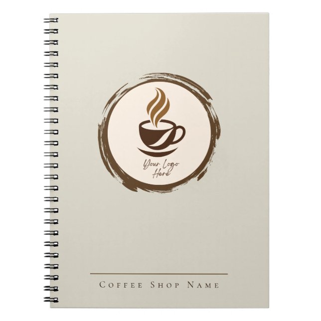 Cuaderno personalizado de la cafetería con logotip (Frente)