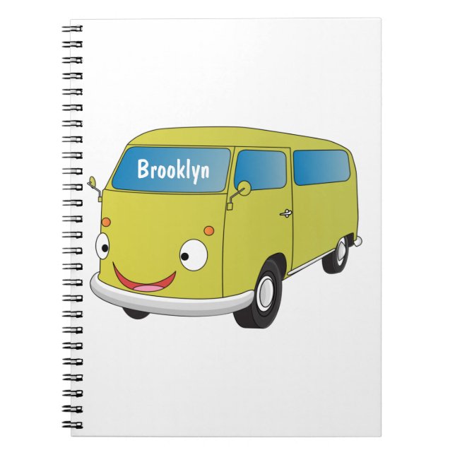 Cuaderno Personalizado de la camioneta verde lima clásica (Frente)
