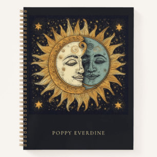 Cuaderno Personalizado de la cara mística celestial de la l