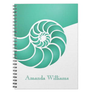 Cuaderno Personalizado de la concha de Aqua Nautilus Nautic