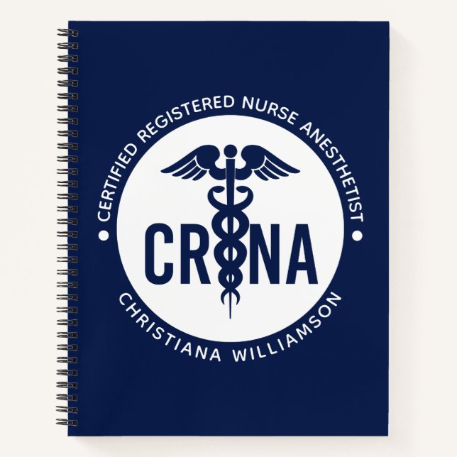 Cuaderno Personalizado de la CRNA Certificado de enfermero  (Anverso)