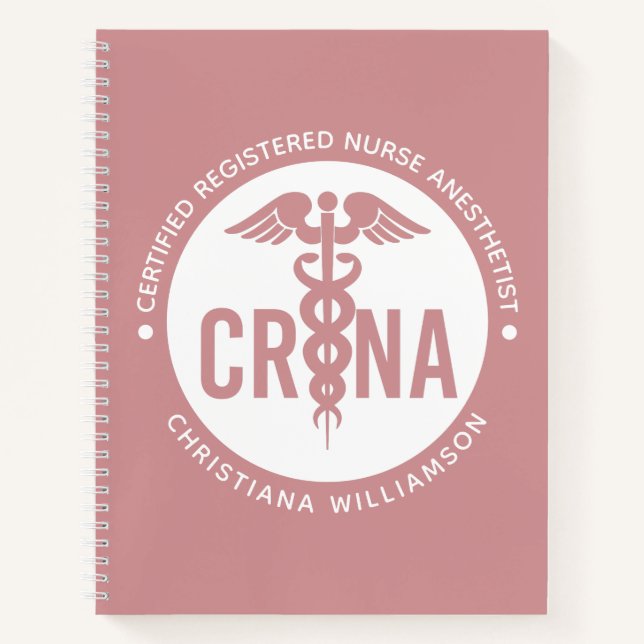 Cuaderno Personalizado de la CRNA Certificado de enfermero  (Anverso)