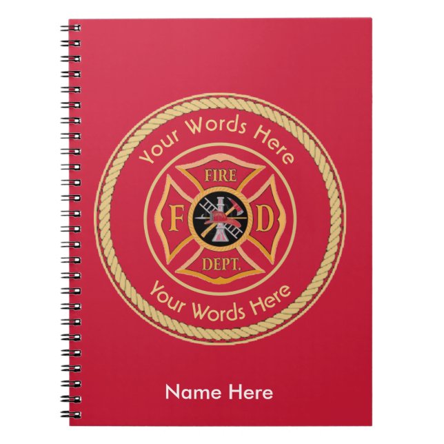 Cuaderno Personalizado de la Cruz de Bomberos (Frente)