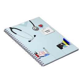 Cuaderno personalizado de la enfermera azul claro