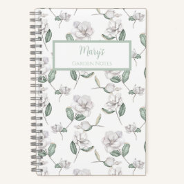 Cuaderno Personalizado de la Flor de Magnolia