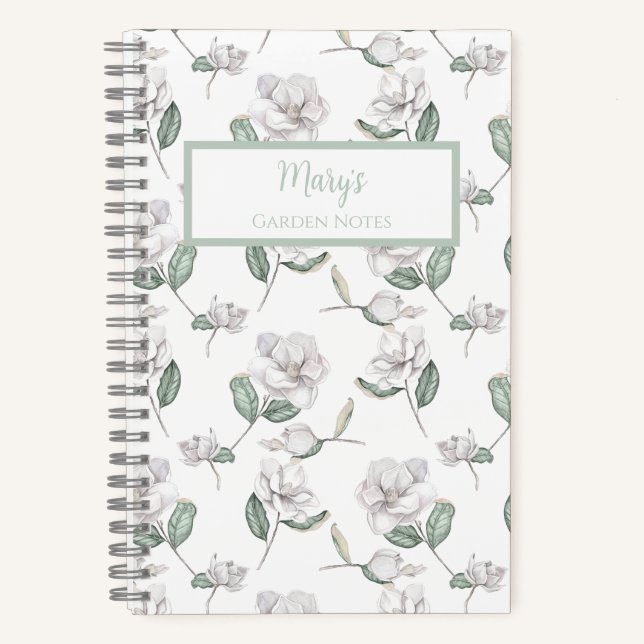 Cuaderno Personalizado de la Flor de Magnolia (Anverso)