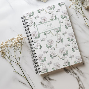 Cuaderno Personalizado de la Flor de Magnolia
