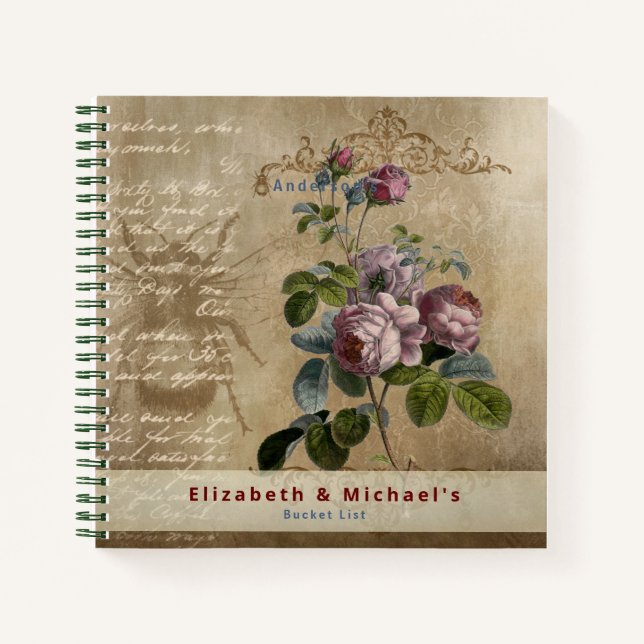 Cuaderno Personalizado de la lista de recién casados (Anverso)