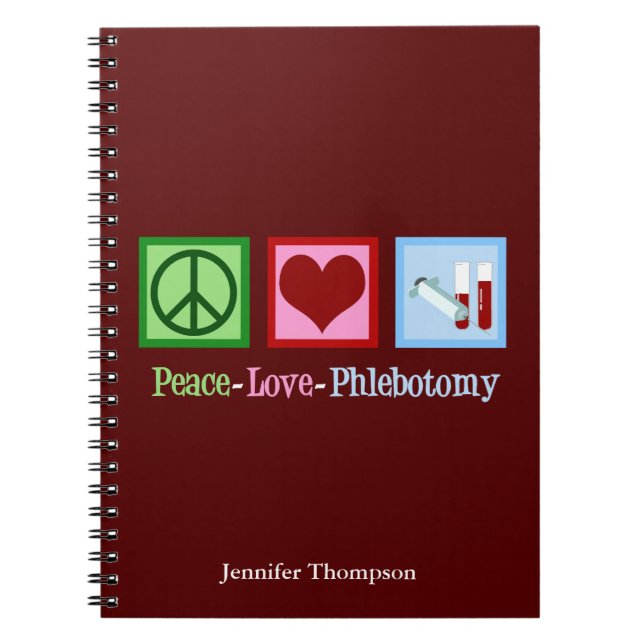 Cuaderno Personalizado de la oficina de Phlebotomist Peace  (Frente)