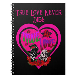 Cuaderno Personalizado de la pareja de cráneos rosados de a