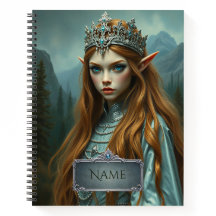 Cuaderno personalizado de la Reina Elfa con nombre