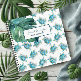 Cuaderno personalizado de la tortuga acuática
