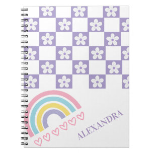 Cuaderno Personalizado de Lavanda Arcoíris Pastel
