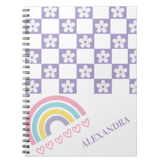 Cuaderno Personalizado de Lavanda Arcoíris Pastel