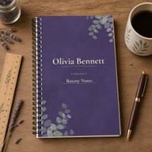 Cuaderno Personalizado de Lavanda y Eucalipto con