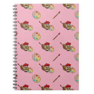 Cuaderno Personalizado de Lechuza Cute Painter