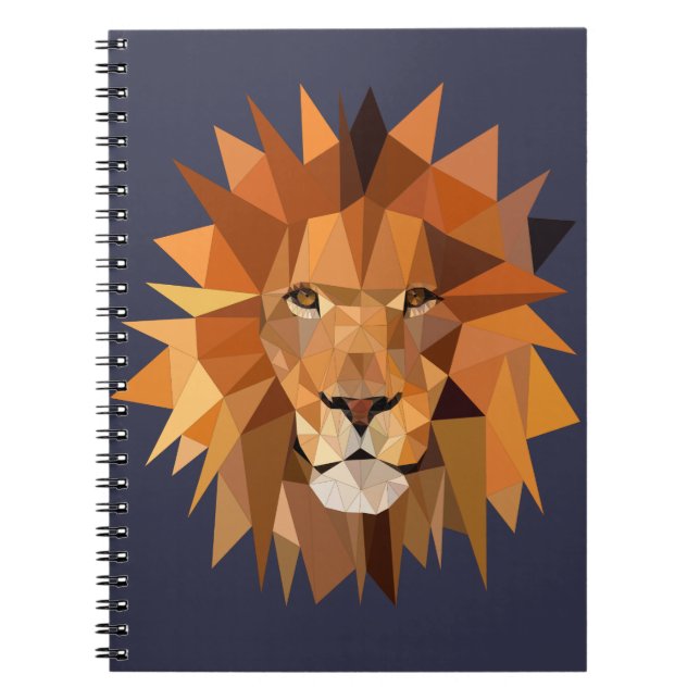 Cuaderno Personalizado de león de polígono (Frente)