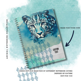 Cuaderno Personalizado de Leopardo Azul Journal