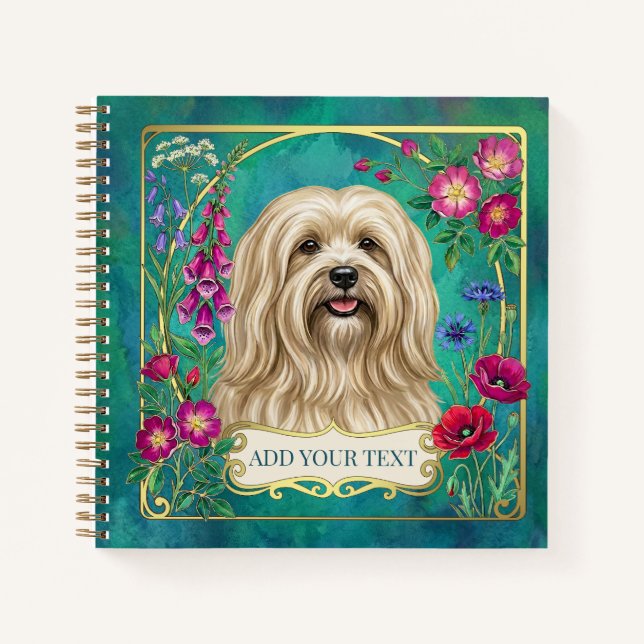 Cuaderno personalizado de Lhasa Apso crema (Anverso)