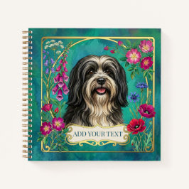 Cuaderno personalizado de Lhasa Apso en negro y bl