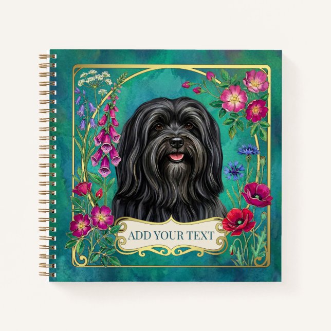 Cuaderno personalizado de Lhasa Apso negro (Anverso)