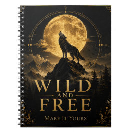 Cuaderno personalizado de lobo salvaje y libre