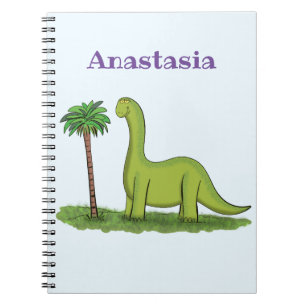 Cuaderno Personalizado de los dinosaurios de brontosauro ve