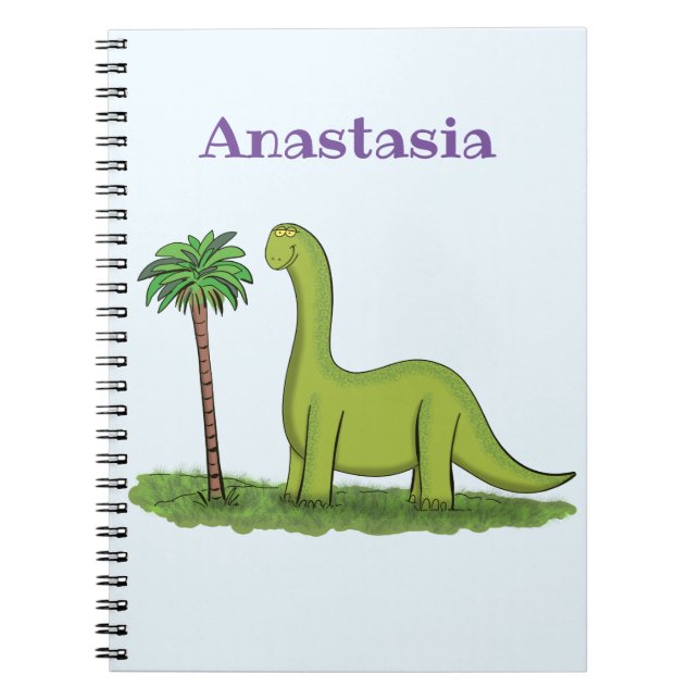Cuaderno Personalizado de los dinosaurios de brontosauro ve (Frente)