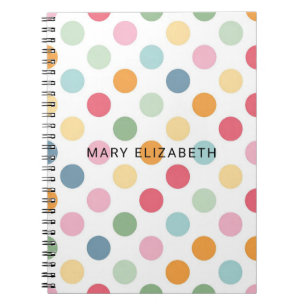 Cuaderno Personalizado de Lunares Pastel Coloridos
