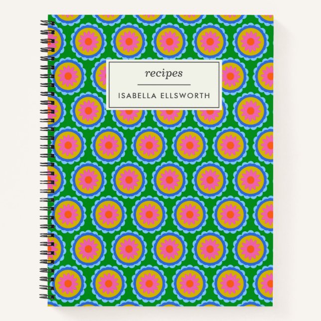 Cuaderno Personalizado de Mandala de Flor Brillante Mod 60 (Anverso)