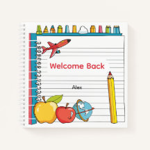 Cuaderno personalizado de manzana para el regreso