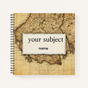 Cuaderno Personalizado de Mapa Mundial Antiguo Vin