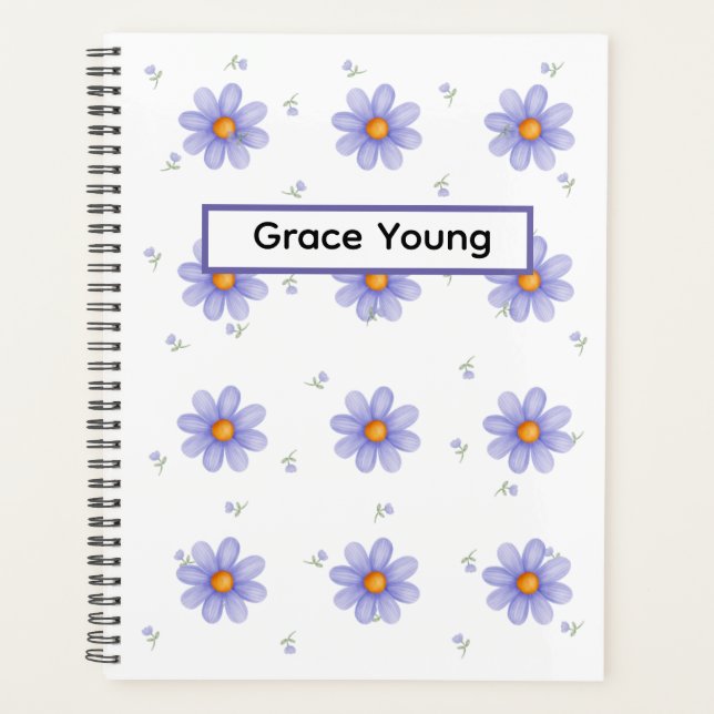 Cuaderno Personalizado de Margarita Morada con Nom (Anverso)