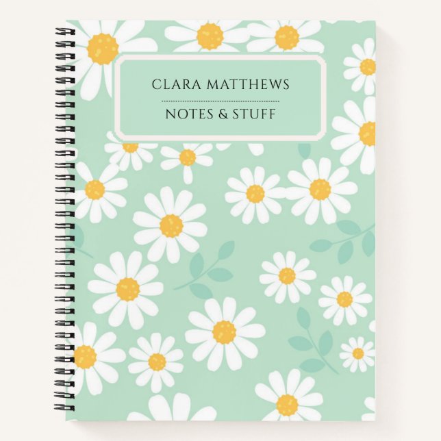 Cuaderno personalizado de margaritas (Anverso)