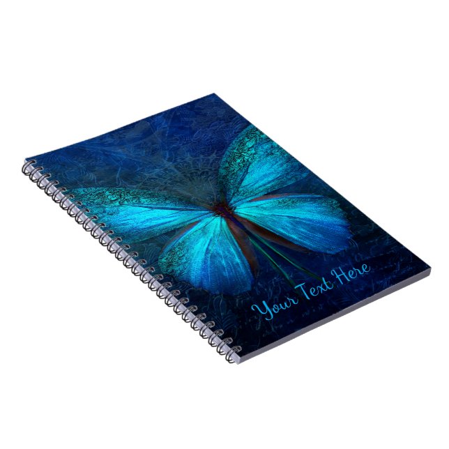 Cuaderno Personalizado de mariposa azul místico (Lado Derecho)