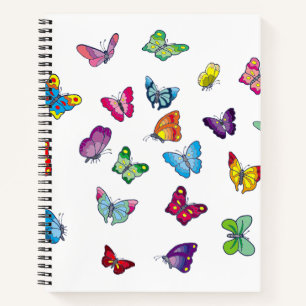 Cuaderno personalizado de mariposa portátil espiral de 8,5