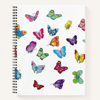 Cuaderno personalizado de mariposa portátil espiral de 8,5"