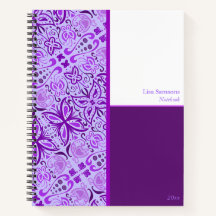 Cuaderno personalizado de mariposas púrpura
