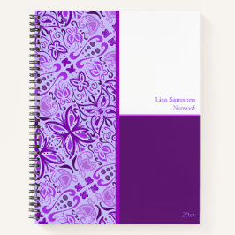 Cuaderno personalizado de mariposas púrpura